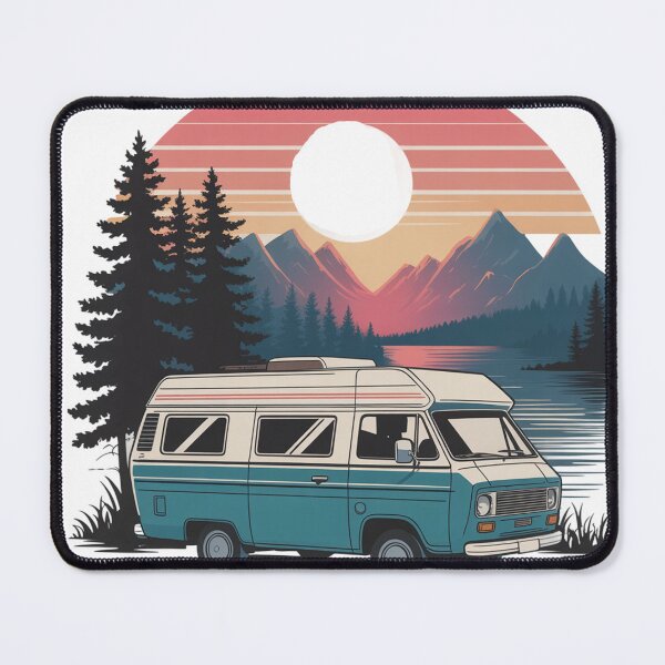 Item preview, Vintage Van Life Adventure Sunset – Retro Mountain Camper Travel Nature Design designed and sold by Tee Smart.