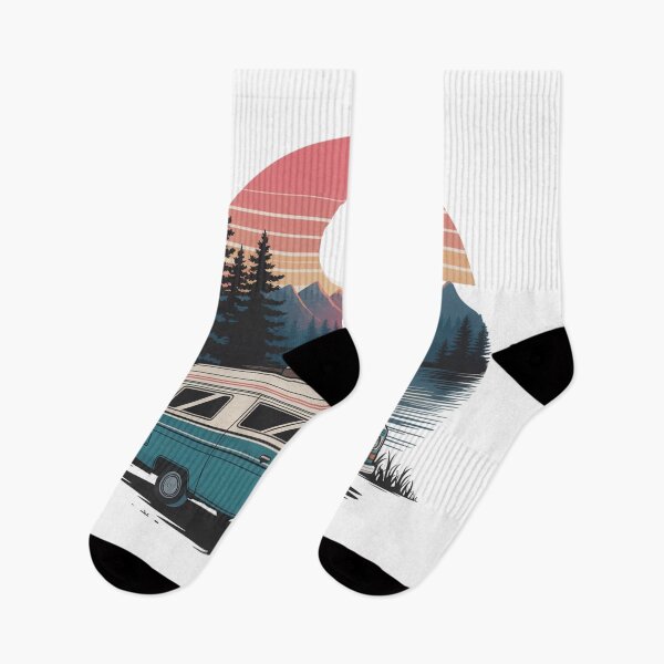 Item preview, Vintage Van Life Adventure Sunset – Retro Mountain Camper Travel Nature Design designed and sold by Tee Smart.