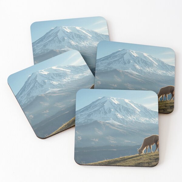 Item preview, Chimborazo Snowy Mountain with Sheep – Ecuador Andean Landscape Art designed and sold by MerlinWear.
