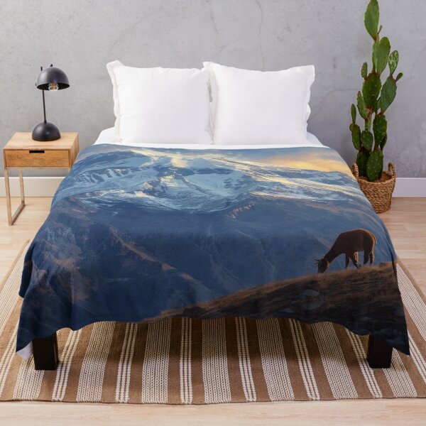 Item preview, Snowy Andes Mountain with Alpaca – Andean Landscape Nature Art designed and sold by MerlinWear.