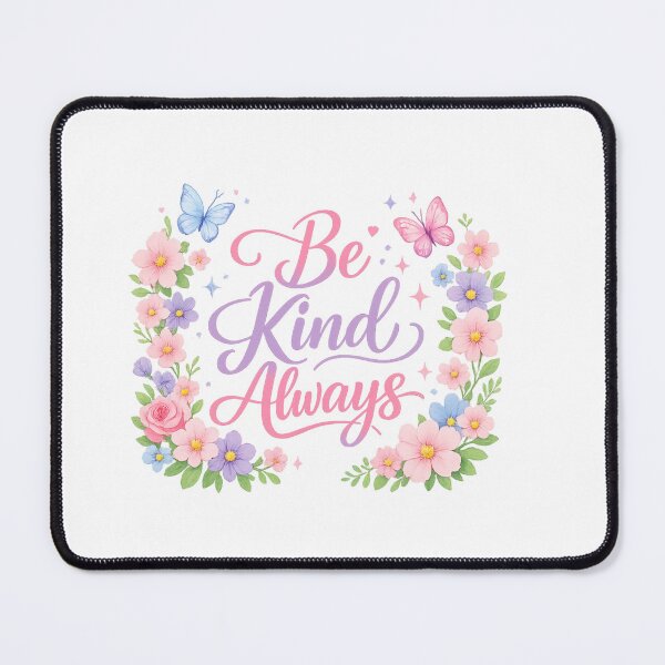 Item preview, Be Kind Always Inspirational Quote Floral Typography – Cute Pastel Butterfly Flower Kindness Design designed and sold by ArtWaveStudio8.
