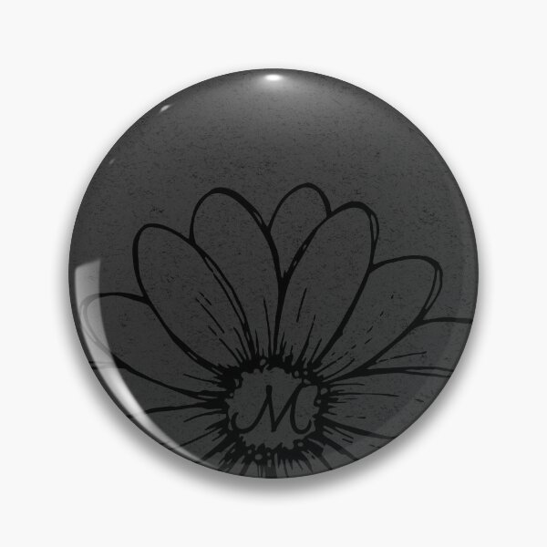 Item preview, Minimalist Monogram M Black Daisy Flower designed and sold by TackyTime.