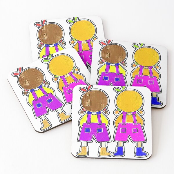 Item preview, "Whimsical Characters in Pink Overalls" designed and sold by nighttime1990.