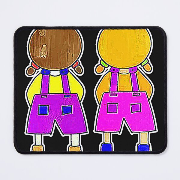 Item preview, "Whimsical Characters in Pink Overalls" designed and sold by nighttime1990.