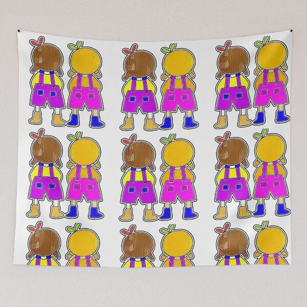 Item preview, "Whimsical Characters in Pink Overalls" designed and sold by nighttime1990.
