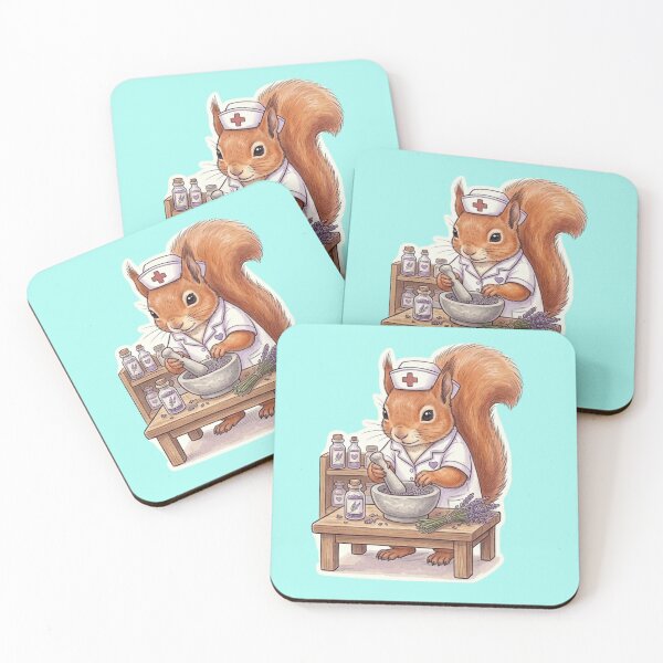 Item preview, Apothecary Squirrel Nurse Prep Lavender Medicine. Cute Art. designed and sold by med-lavender-ee.