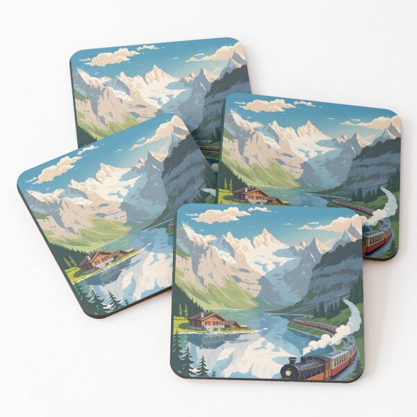 Item preview, The Majestic Swiss Alps — Vintage Travel Poster Art Print | Retro Alpine Wall Decor, Switzerland Mountain Art designed and sold by MooLaLa.Store.