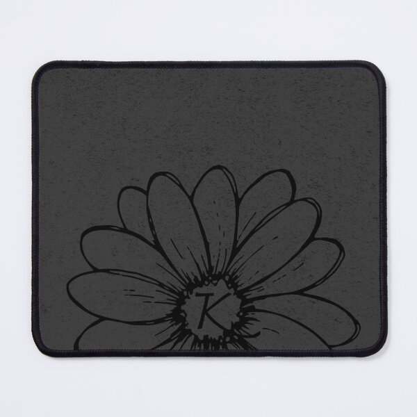 Item preview, Minimalist Monogram K Black Daisy Flower designed and sold by TackyTime.
