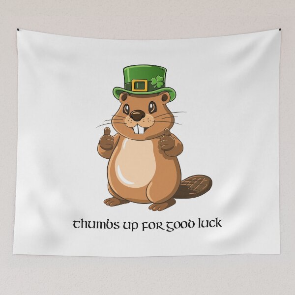 Item preview, Thumbs Up for Good Luck – St. Patrick’s Day Beaver designed and sold by APART STORE.