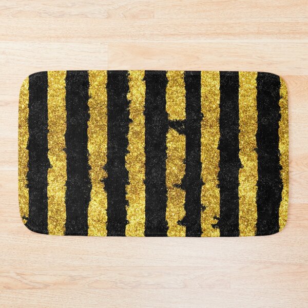 Item preview, Black Gold Glitter Stripe Pattern designed and sold by bubblegoth.