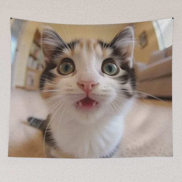 Item preview, Curious Cat: A Wide-Angle Fisheye View of a Tiny Kitten's Smile designed and sold by MakarenaCreate.