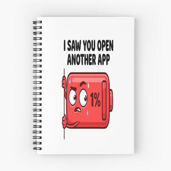 Item preview, Funny 1% Battery Meme Sticker – “I Saw You Open Another App” Low Battery Humor designed and sold by DashBliss.