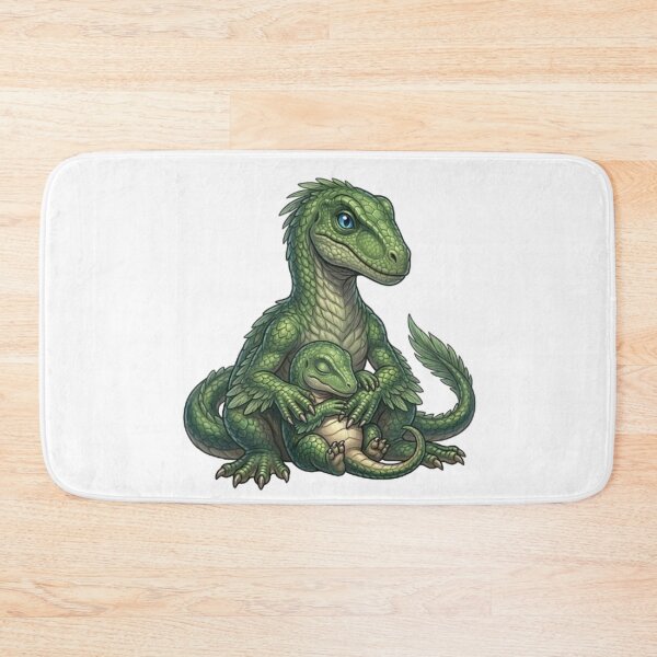 Item preview, Prehistoric tenderness and agility: Mother and baby Velociraptor designed and sold by CHRIST5000.