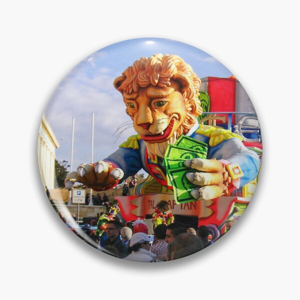 Item preview, Colorful Carnival Parade Float With Giant Lion Holding Money Surrounded By Crowds And Performers designed and sold by Nmallia.