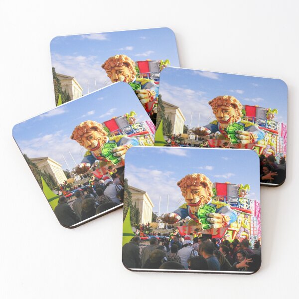 Item preview, Colorful Carnival Parade Float With Giant Lion Holding Money Surrounded By Crowds And Performers designed and sold by Nmallia.