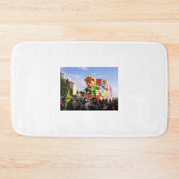 Item preview, Colorful Carnival Parade Float With Giant Lion Holding Money Surrounded By Crowds And Performers designed and sold by Nmallia.