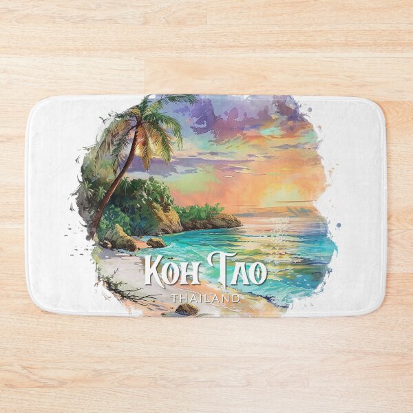 Item preview, Koh Tao Thailand Tropical Beach Sunset – Vintage Watercolor Island Travel Design designed and sold by ArcticFoxStudio.