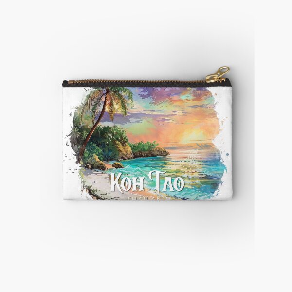 Item preview, Koh Tao Thailand Tropical Beach Sunset – Vintage Watercolor Island Travel Design designed and sold by ArcticFoxStudio.