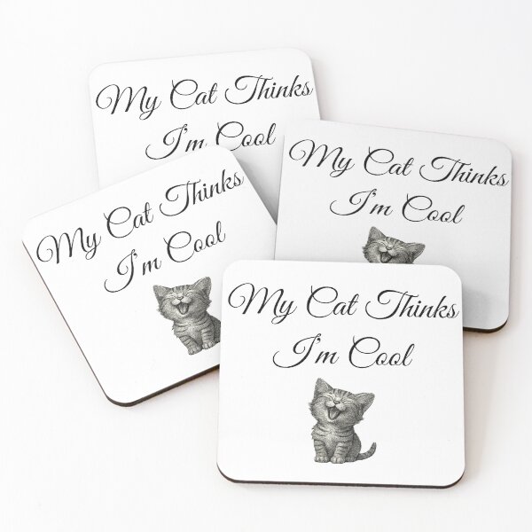 Item preview, My Cat Thinks I'm Cool Funny Minimalist T-Shirt Cat Lover Gift designed and sold by Refinedpaws.