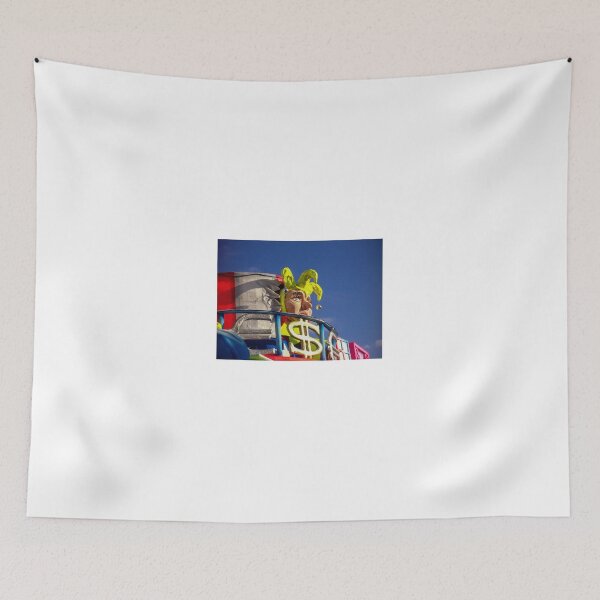 Item preview, Colorful Satirical Carnival Float With Jester Head and Giant Dollar Sign at Sunny Parade designed and sold by Nmallia.