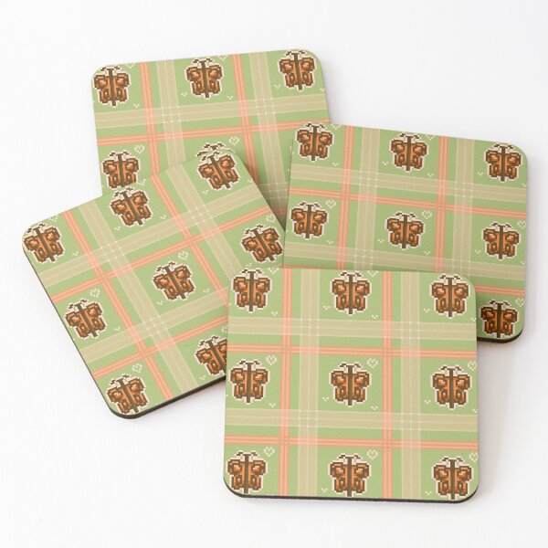 Item preview, butterfly plaid pixel pattern designed and sold by cottonlacey.