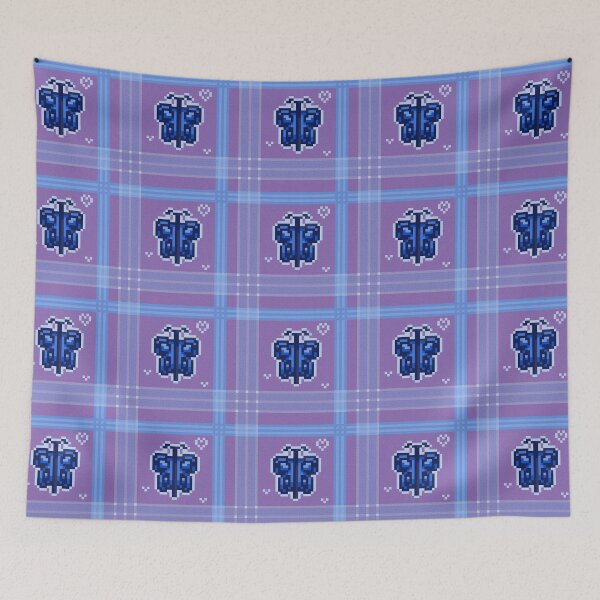 Item preview, butterfly plaid pixel pattern (whiiimsical) designed and sold by cottonlacey.