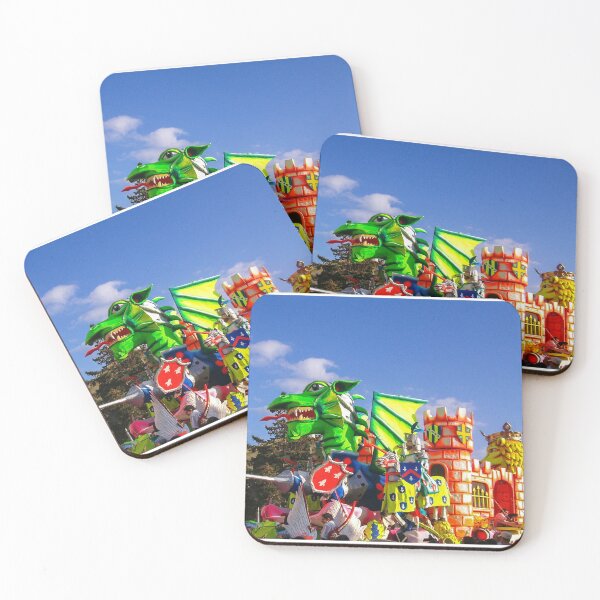 Item preview, Colorful Dragon Parade Float With Castle And Knights at Outdoor Carnival Festival Celebration designed and sold by Nmallia.