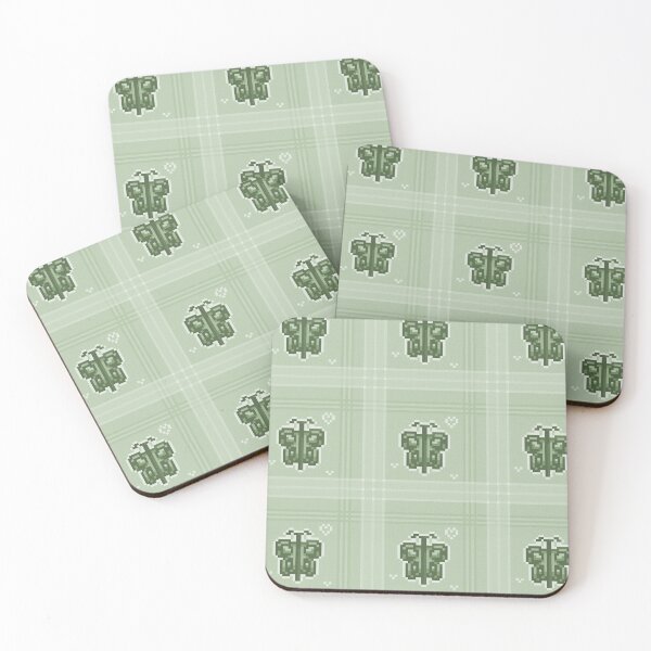 Item preview, butterfly plaid pixel pattern (sage) designed and sold by cottonlacey.