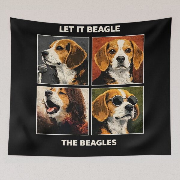 Item preview, Let It Beagle – Funny Beagle Dog Band Parody | Retro Music Album Cover Style designed and sold by DiamondSkyShirt.