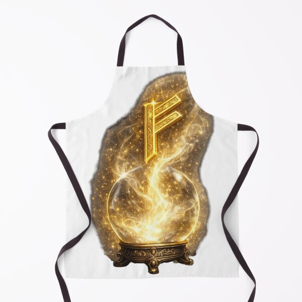 Item preview, Fehu Rune. Golden Symbol of Wealth Prosperity and Luck. designed and sold by Nika Art Studio.