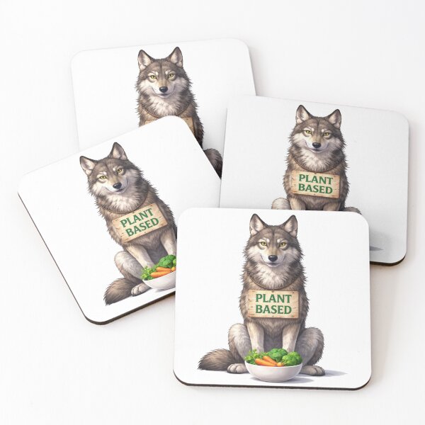 Item preview, Plant Based Wolf – Funny Vegan Wolf Illustration designed and sold by RØNI AI.