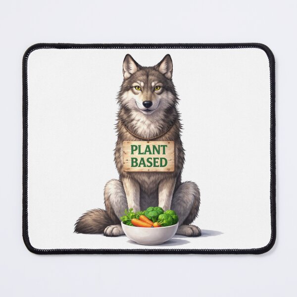 Item preview, Plant Based Wolf – Funny Vegan Wolf Illustration designed and sold by RØNI AI.