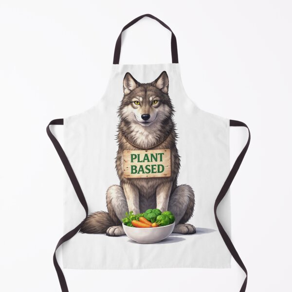 Item preview, Plant Based Wolf – Funny Vegan Wolf Illustration designed and sold by RØNI AI.