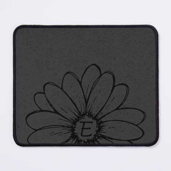 Item preview, Minimalist Monogram E Black Daisy Flower designed and sold by TackyTime.