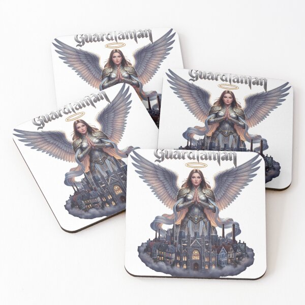 Item preview, Guardian Angel Watching Over City Skyline – Divine Protection Digital Art designed and sold by ARTCREATESHOP.