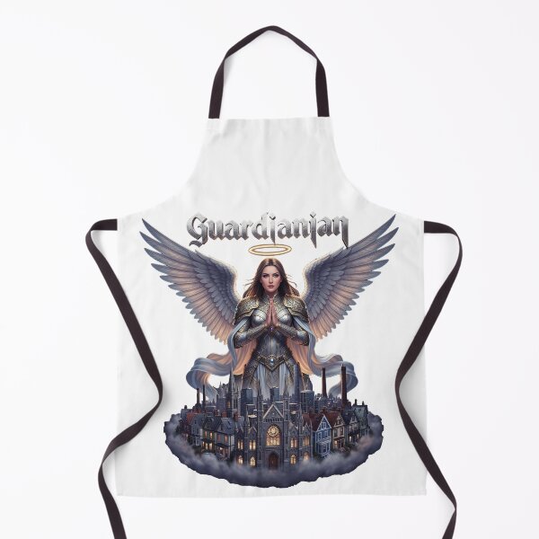 Item preview, Guardian Angel Watching Over City Skyline – Divine Protection Digital Art designed and sold by ARTCREATESHOP.