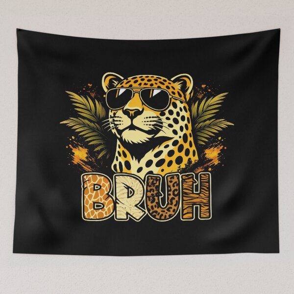 Item preview, Bruh Meme Wild Safari Leopard with Sunglasses designed and sold by will freed18.
