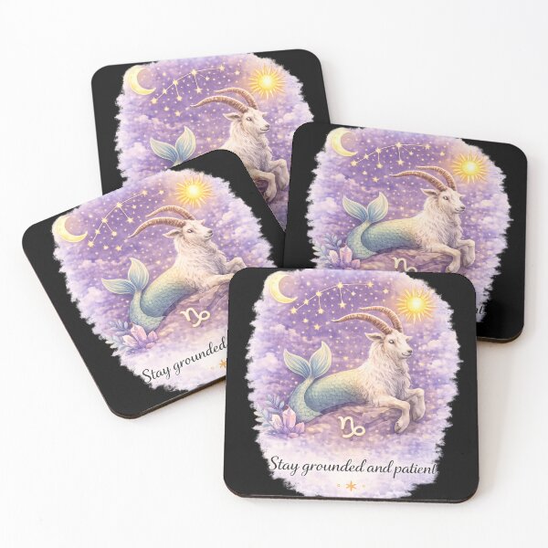 Item preview, Capricorn Zodiac Watercolor Art – Celestial Astrology Illustration, Stay Grounded and Patient Quote, Capricorn Zodiac Sign Gift designed and sold by ChemiroL.