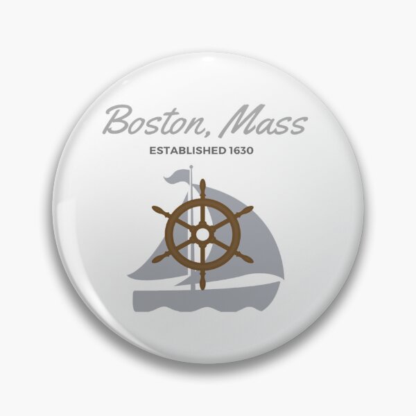Item preview, Boston Massachusetts Established 1630 Vintage Nautical Harbor Design designed and sold by Moriarty's Digital Visions.