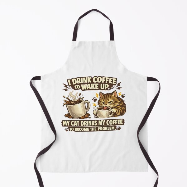 Item preview, I drink coffee to wake up.My cat drinks my coffee to become the problem. designed and sold by Designfs.
