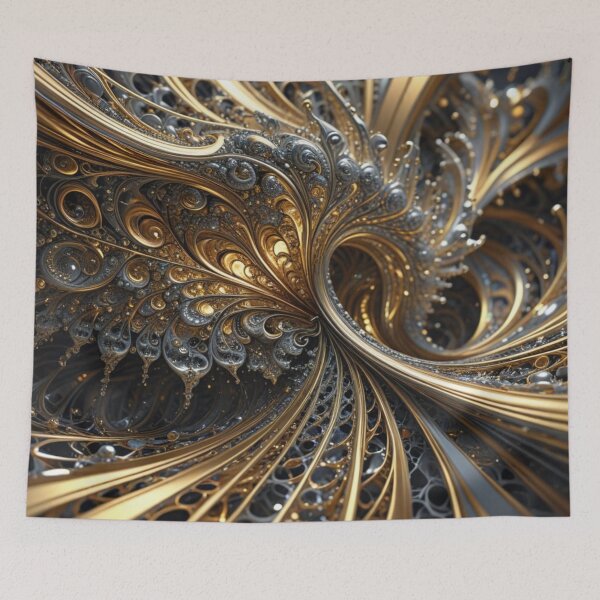 Item preview, Gold Silver Spiral Flow designed and sold by Harmonic_Layers.