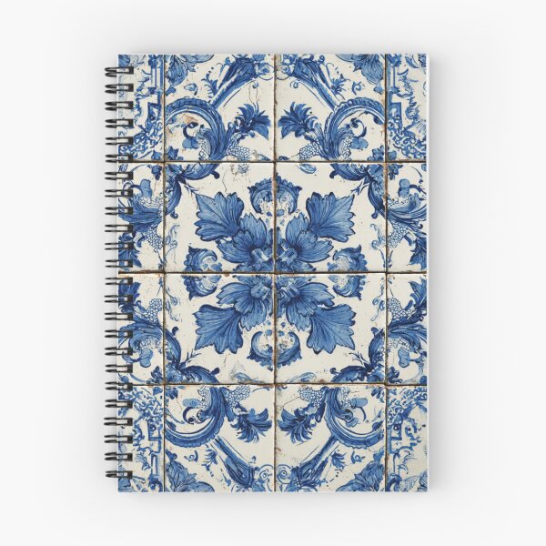 Item preview, Vintage Portuguese Azulejo Blue Floral Ornate Tile Pattern designed and sold by GrinGalore.