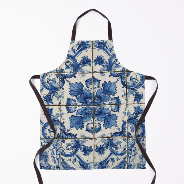 Item preview, Vintage Portuguese Azulejo Blue Floral Ornate Tile Pattern designed and sold by GrinGalore.