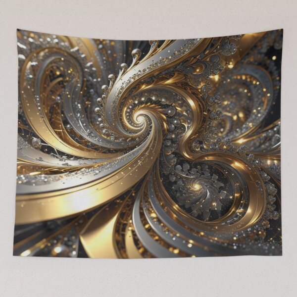 Item preview, Gold Silver Spiral Burst designed and sold by Harmonic_Layers.