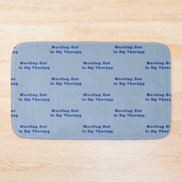 Item preview, Working Out Is My Therapy Text Blue Stickers Prints Posters Wall Art Magnet Home Coffee Cup Decoration TShirt Stationary Notebook Magnet Hat Kitchen Work School Office Redbubble Shop designed and sold by Saritas Boutique Shop.