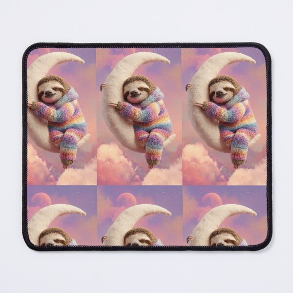 Item preview, Dreamy Sloth Hugging the Moon – Cute Cozy Pastel Aesthetic Animal Art designed and sold by InkyDreamms.