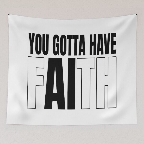 Item preview, FAITH AI Contrast | Minimalist Ironic 80s Style Art designed and sold by REAL IRISH GIFTS.