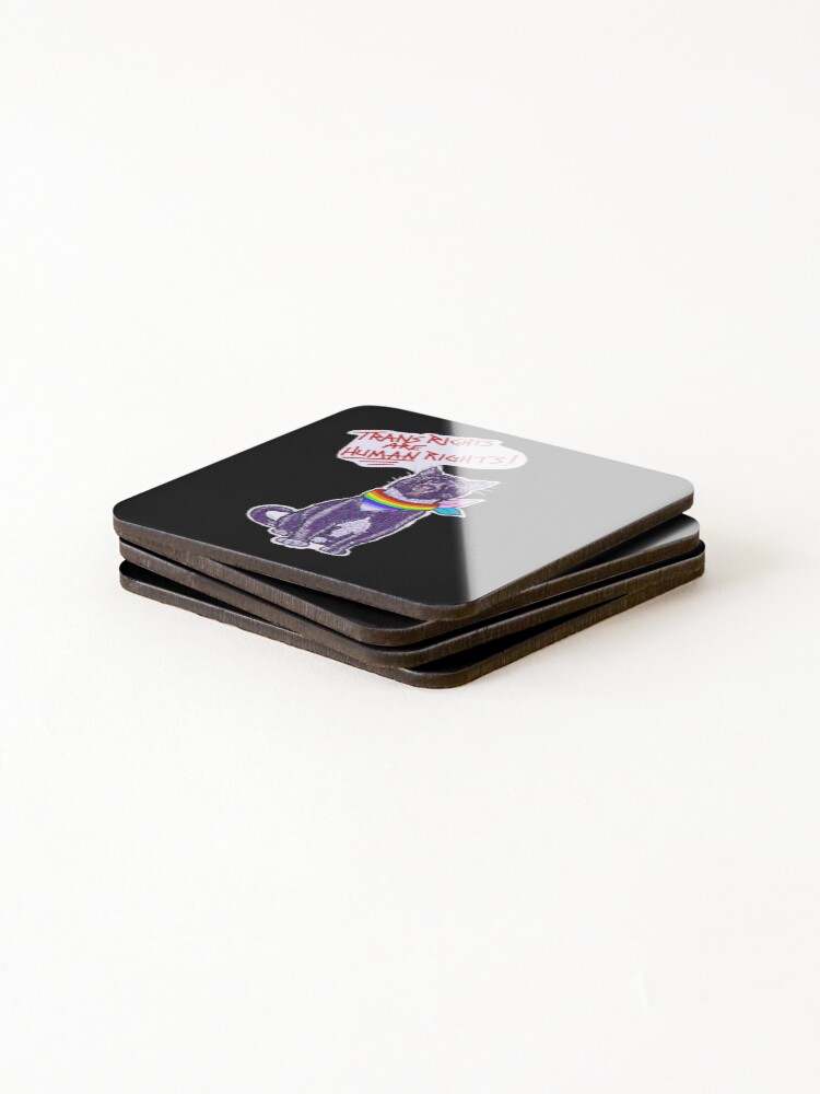 Thumbnail 4 of 5, Coasters (Set of 4), Trans Rights Are Human Rights! designed and sold by DaneRex.
