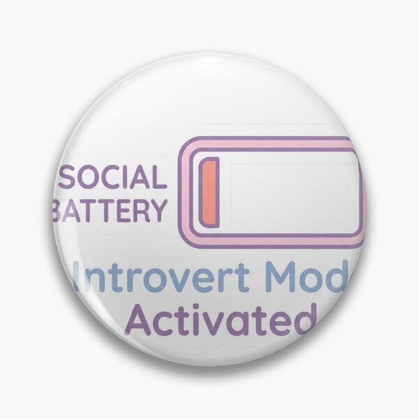 Item preview, Pegatina divertida de batería social con modo introvertido activado designed and sold by CutePlix.