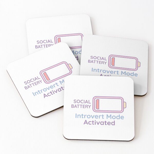 Item preview, Introvert Mode Activated Funny Social Battery Sticker designed and sold by CutePlix.